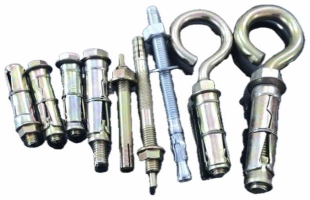 Industrial Fasteners including bolt type, pin type and through bolt fasteners